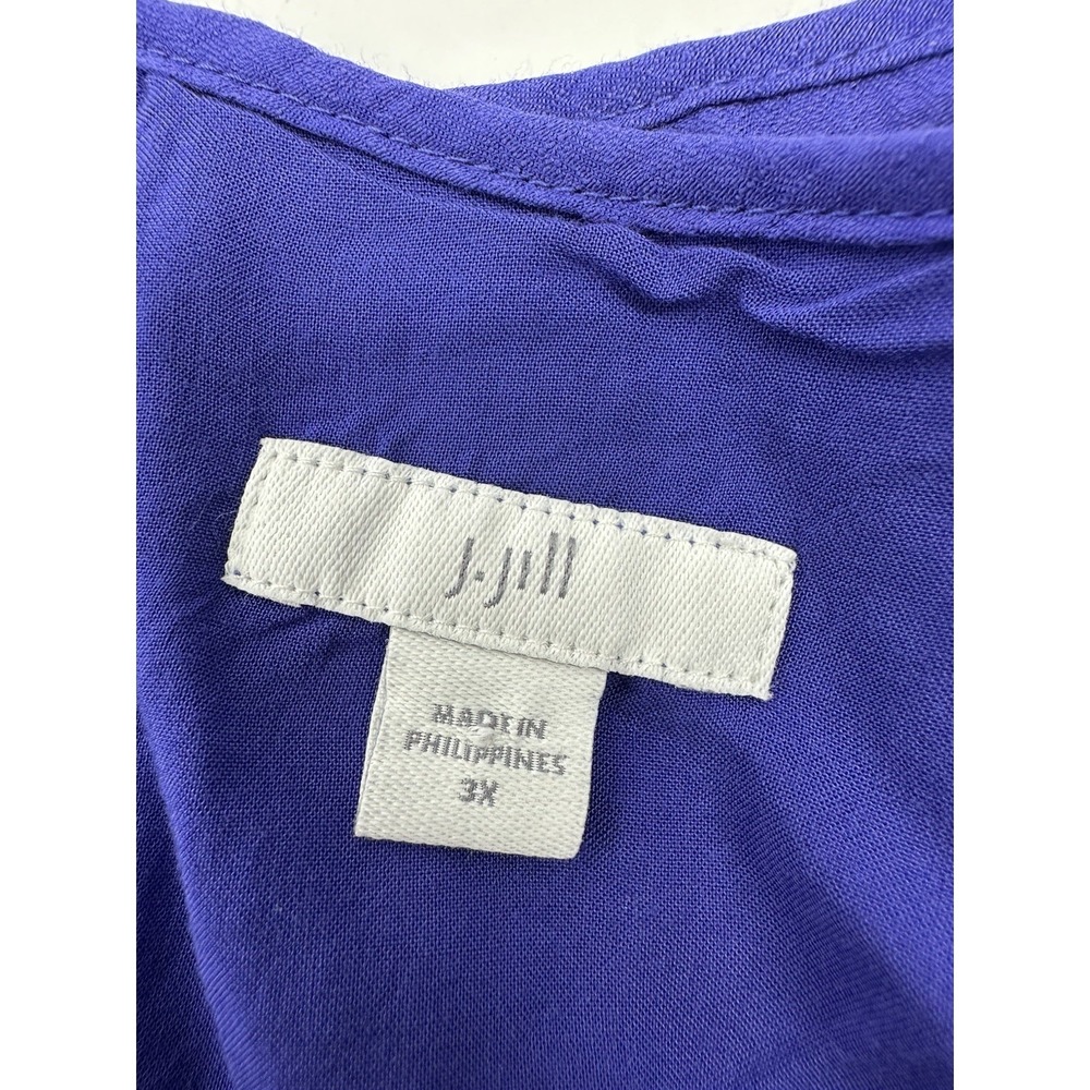 J.Jill Saguaro Tiered Maxi Dress 3X Royal Purple Boho Resort Coastal Grandma - Picture 4 of 14